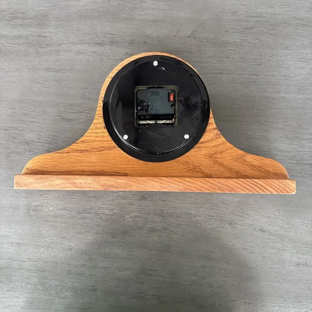 Vintage handmade wooden mantle clock quartz made in Japan